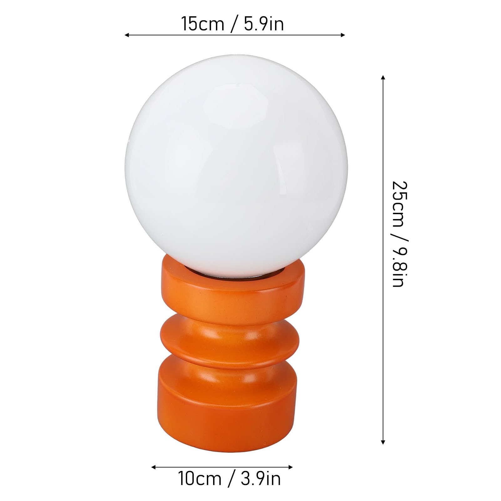 Pequeña Lámpara de Mesa de Bola Retro con Base de Madera Lámpara de Mesa Inalámbrica Portátil, Inalámbrica, Lámparas Táctiles de Mesita de Noche Pequeñas para Sala de Estar