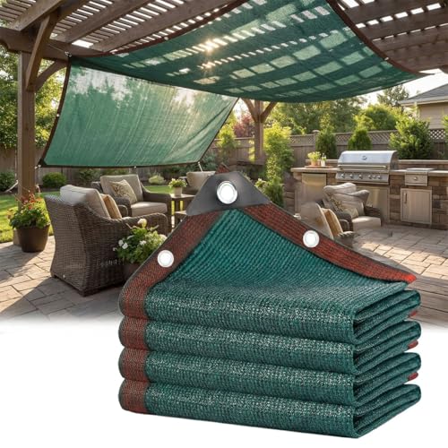 NRQCJM 90% Sun Shade Cloth Heavy Duty Sunblock Netting with Eyelets, UV Resistant Garden Privacy Screen Windbreak Mesh Tarp for Fence Panels, Outdoor Patio, Balcony and Carport(0.9x22m)