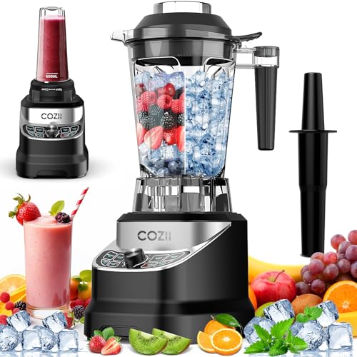 Professional Blender 2000W, Smoothie Countertop Blenders for Kitchen,7 Preset Programs for Ice Crush/Frozen Drinks/Dips/Nut Butter, High Speed, Dishwasher Safe (Dark)