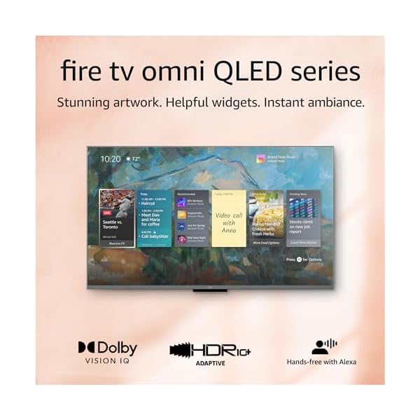 Amazon Fire TV 55″ Omni QLED Series 4K UHD smart TV, Dolby Vision IQ, Fire TV Ambient Experience, local dimming, hands-free with Alexa