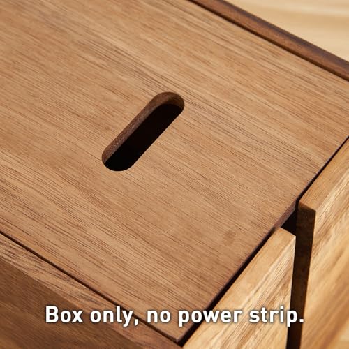 Boîte de rangement pour cordon en bois noble avec couvercle