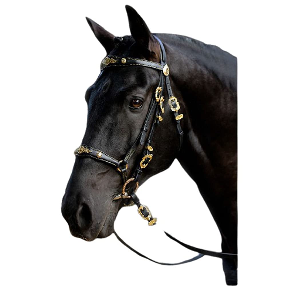 Bride De Chasseur De Qualité Cuir PU + Licols D'équitation en Métal Équipement De Course De Rêne De Cheval Fournitures Équestres Outil D'entraînement pour Tous Les Chevaux