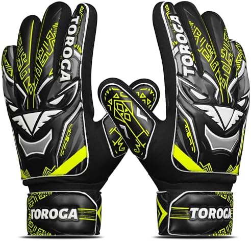 TOROGA Infinity Pro Junior Kinder Torwarthandschuhe – Fußballhandschuhe mit Grip-Latex, Fingerschutz & Doppeltem Handgelenkband – Für Jungen & Mädchen