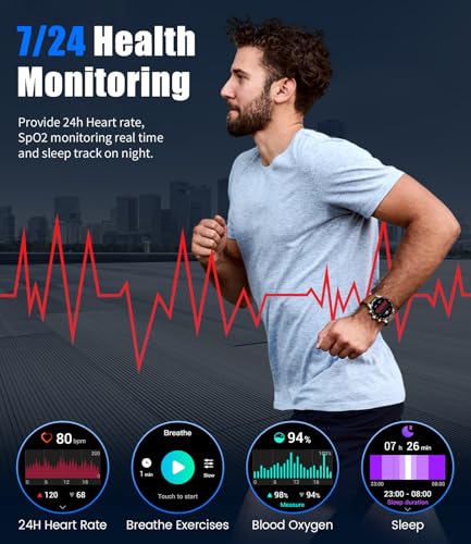 LIGE Reloj Inteligente Hombre 1.43» AMOLED Smartwatch Hombre Llamadas y Asistente Voz, 15 días de duración de la batería, 124 Deportes Modo Reloj Deportivo para Android iOS, 2 Correas - Imagen 8