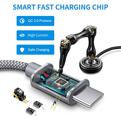 Image of Wayona USB C to USB C 65W Short Powerbank Fast Charging Cable Compatible for iPhone 15Pro Max 15Plus Samsung Galaxy S25 Ultra,S23 Flip,Fold,A34,A54,Oneplus,Google Pixel,Nothing Phone (0.25M, Grey)