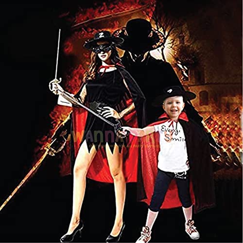 Image of Wanna Party Halloween Kids Vampire Reversible Cape, Devil Cloak for Wizard and Witch Costume, Costume Accessories for Dress Up, Cosplay, Halloween Parties, Trick or Treat, Themed Roleplay Outfit