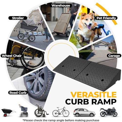 image for Auto Dynasty Rubber Curb Ramps, 5.9