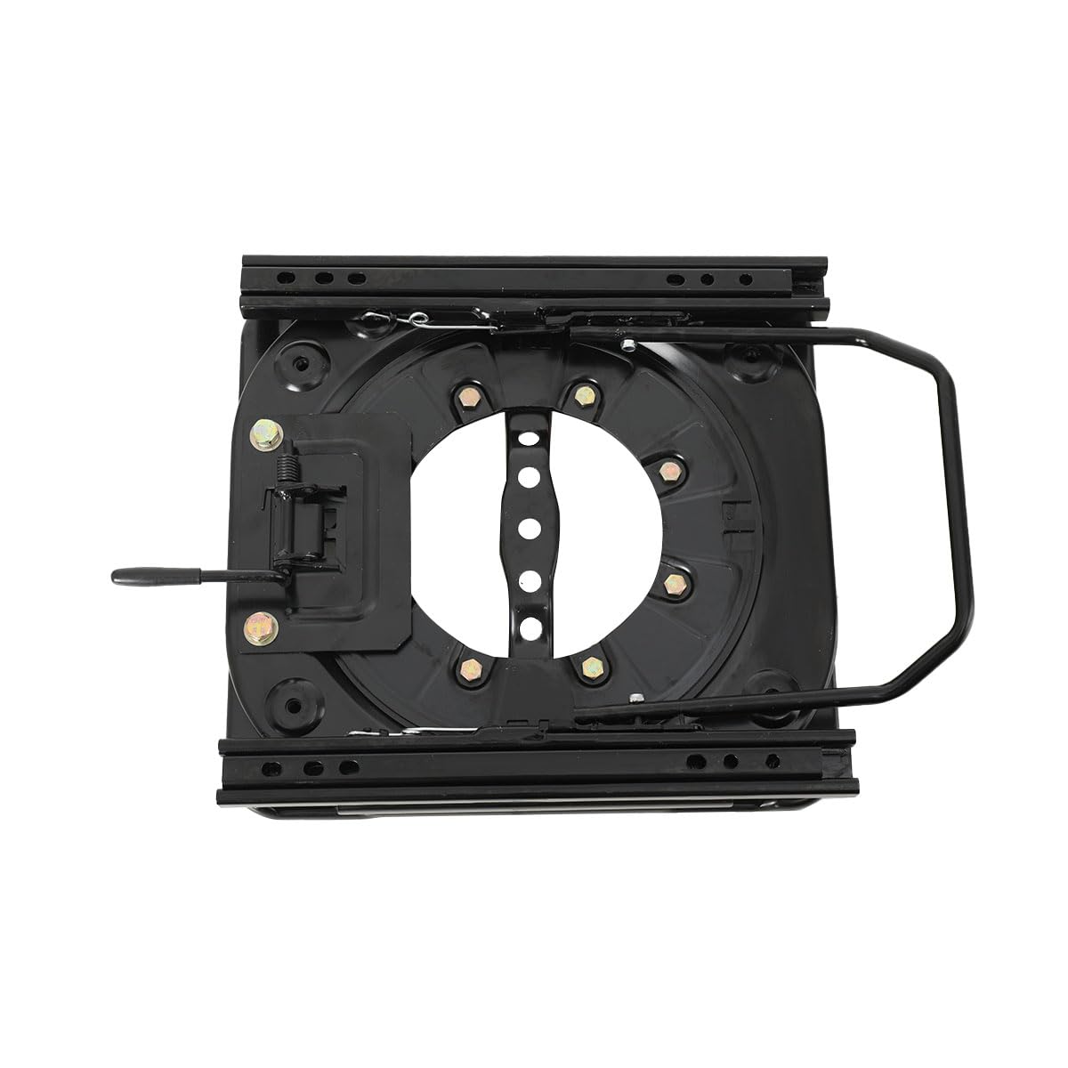 Plateau tournant adaptateur de rotation siège 360° Base de rotation de siège avec glissière de rotation console pivotante, base de rotation de siège à charge lourde en acier pour caravane