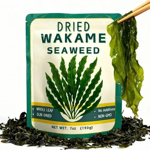 7 oz Sun-Dried Wakame Seaweed for Miso Soup, Ramen and Salads, Sea Mustard