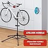 KARAT - Pied de montage vélo - Support de réparation vélo jusqu'à 30 kg - Pied d'atelier avec plateau à outils, Pivotant, Pliable, Hauteur réglable - 128 L x 128 l x 113,5 - 193 H cm Noir-Rouge (Lois) #5