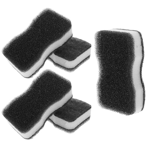 Tofficu Esponjas para Fregar de Cocina Negras 5 Unidades, Esponja de Limpieza Reutilizable Pequeña de Tres Capas, Absorbente y Antigrasa para Uso Doméstico y Limpieza Diaria