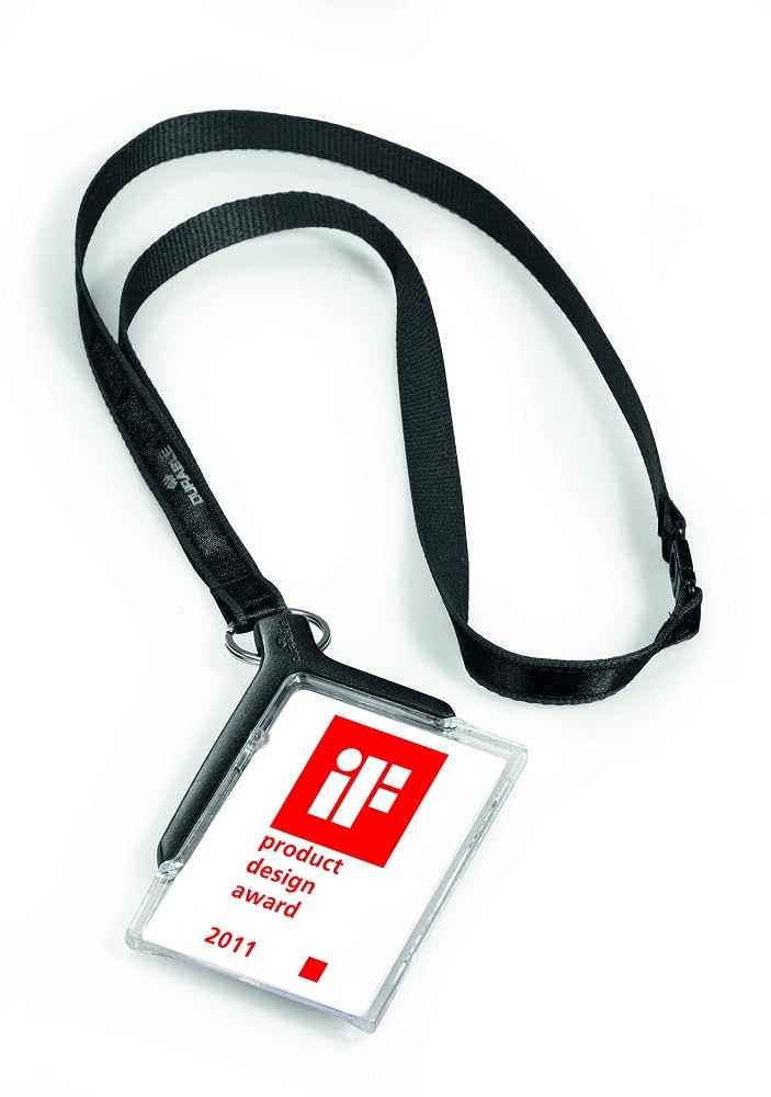 Durable Pass-Halter De-Luxe (mit Textilband, Textillband) Packung à 10 Stück, schwarz, 820758