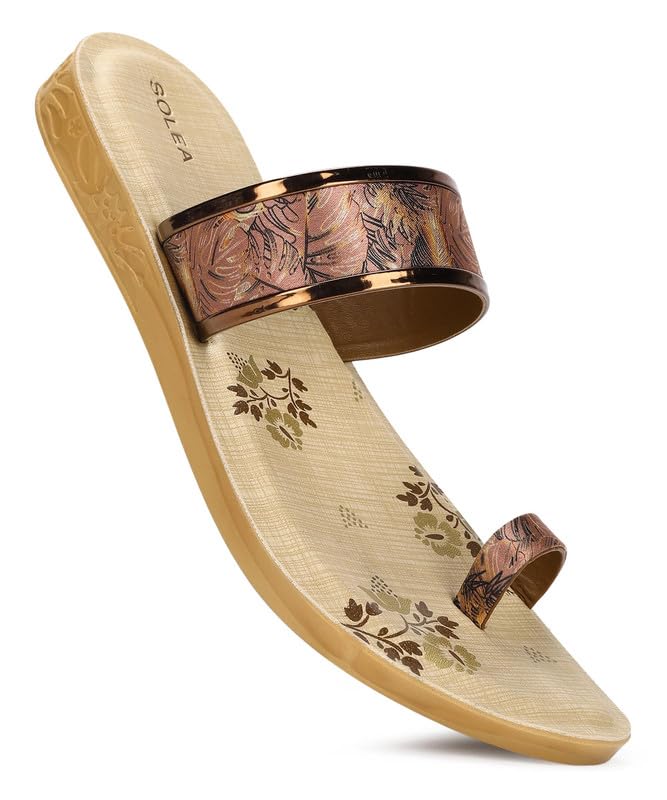 Image of PARAGON PUK7019L Women's Sandals | Stylish Slip on Flats with Cushioned Soles | Trendy Lightweight Durable & Comfortable Fashion Slippers for Outdoor Use