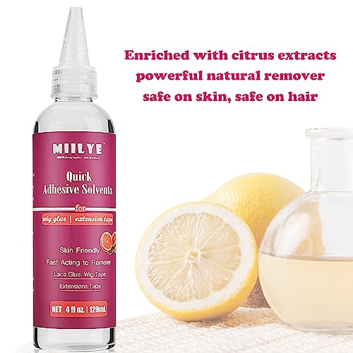 miilye tape in extension remover spray 4oz120ml tape in remover lace wig glue remover fast removes double sided hair extensions tape amp hair glue residue gentle on skin no greasy easy to clean