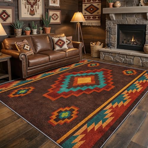 Tapis aztèque Phtbz style amérindien 6x8 pi