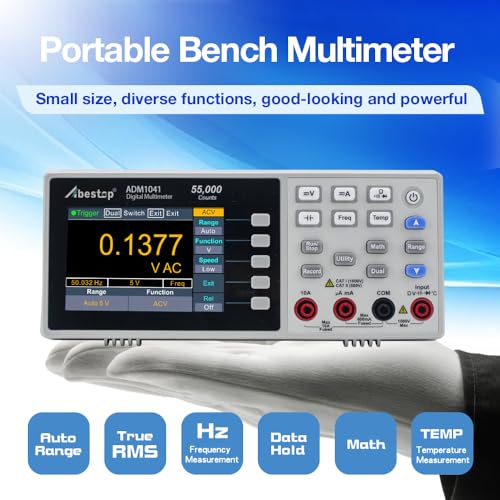 Image of ADM1041 Multimeter, Bench Multimeter Tester, 1000V DC Voltage Tester and 10A AC /DC Current, True RMS, Resistance, Frequency, Capacitance, Diode, Continuity for Multiple Testing