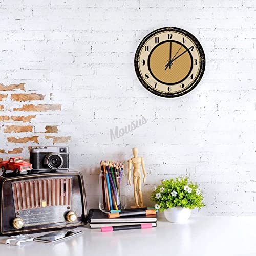 Modern Round Wall Clock Circular Art Deco Style Wooden Wall Clocks For Kitchen, Office, Retro Hanging Clock, 12 Inch #TOP1