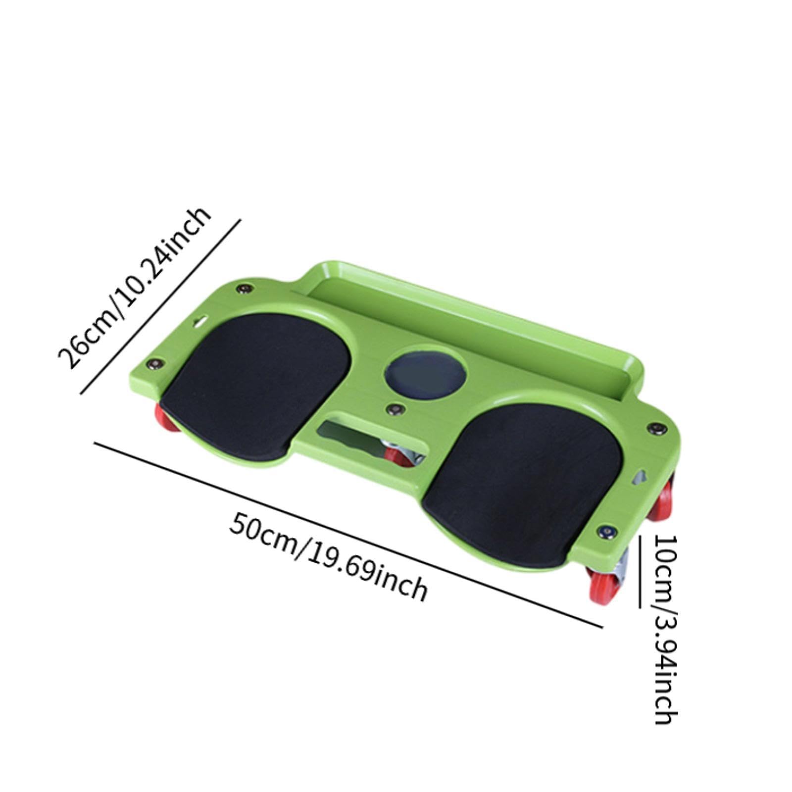 Rolling Knee Creeper Knierollbrett Bodenarbeitsunterlage Werkzeugspeicher Aus Langlebigem PP Material mit 5 Rollen für Montagearbeiten Garagennutzung, GrÜn