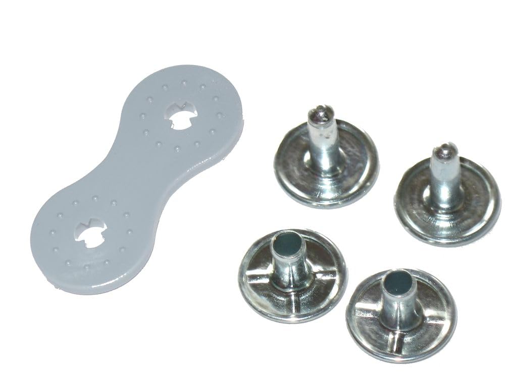 50 x Doppel Calott Nieten mit Gegenplatte Set. Fast ohne Werkzeug vernieten