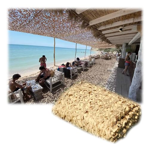 Red de Camuflaje 4x6 2x3 3x3 3x4 4x4 8x10m Malla De Camuflaje Neto Toldo Vela de Sombreo Exterior para Decoración de Caza, Pergolas, Jardin, Protección Solar(Beige,2x5(m))