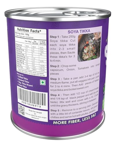 Image of Desi Treat SOYA Tikka with Italian Herbs | Plant-Based Ready to Cook Snack | High Protein & Flavorful Vegetarian Appetizer | Ideal for Grilling, Air Frying & Pan Cooking (800g Pack)
