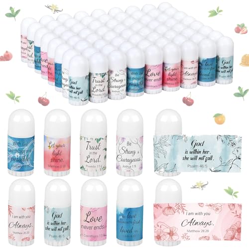 72 Pcs Christian Gift Mini Lip Balm Bulk, Bible Style, 8 Flavors