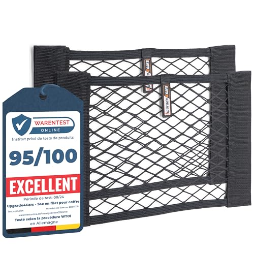 Upgrade4cars Filet Coffre de Voiture | 2 Filets élastique de Rangement Universel 40 x 25 cm | Accessoires Intérieur Gadget