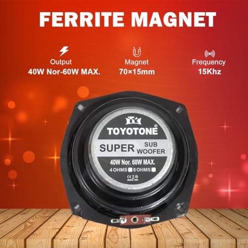 Image of TOYOTONE 5.25 inch Inch Wired Super SUB WOOFER | Copper Coil | Impedance 4 Ohms | 70 * 15MM Magnet | 40 Watt Nominal Power 60 WATT MAX Power for Car and Home Audio System