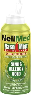 NeilMed NasaMist Hypertonic Extra Strength Saline Spray,Green 4.5 fl oz (Pack of 1)