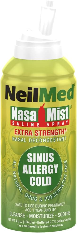 NasaMist Hypertonic Extra Strength Saline Spray,Green 4.5 fl oz (Pack of 1)
