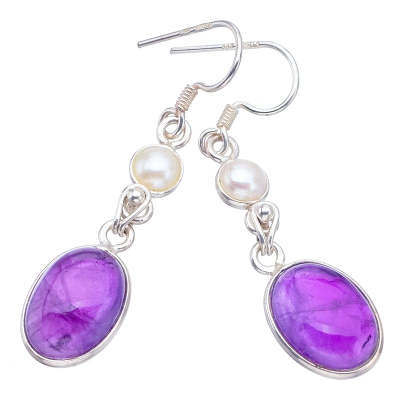Améthyste boucles d'oreilles perle argent pour sublimer vos soirées