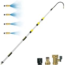 Buyplus 16FT24FT Reach Telescopic Gutter Cleaning Tools from the Ground, Long Reach Gutter Cleaner Wand with Hose Attachment, Rain Gutter Cleaner Tool with Extension Pole for 2nd Story House
