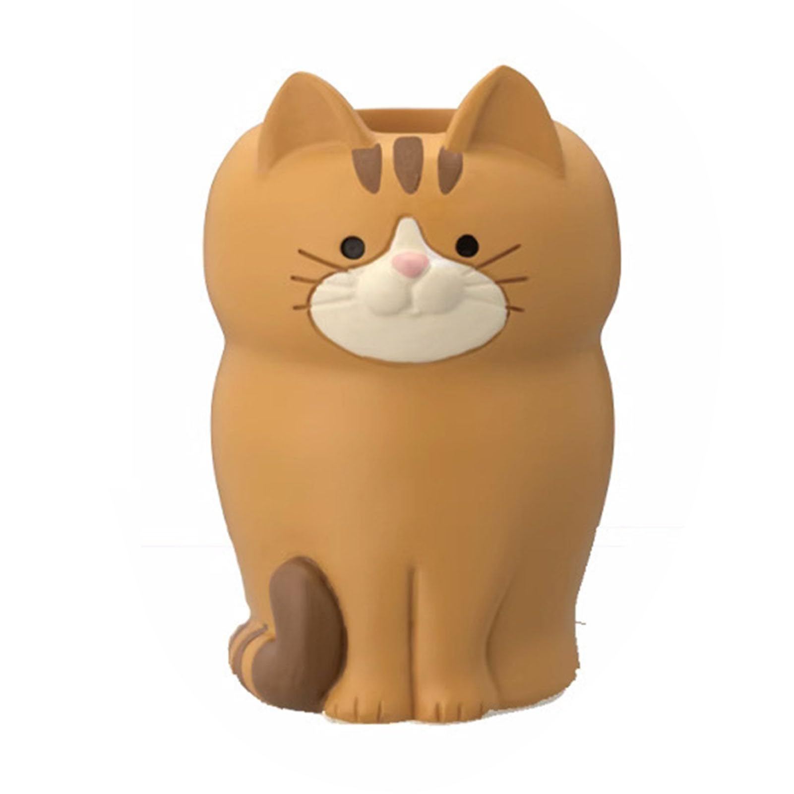 Yinhing Cat Office Decor, 1PCS Cute Cat Ornament Cat Pen Holder, Cat Phone Holder, Cat Glasses Display Stand, Cat Decoration,Home Desk Trinkets (Squat Ocelot)