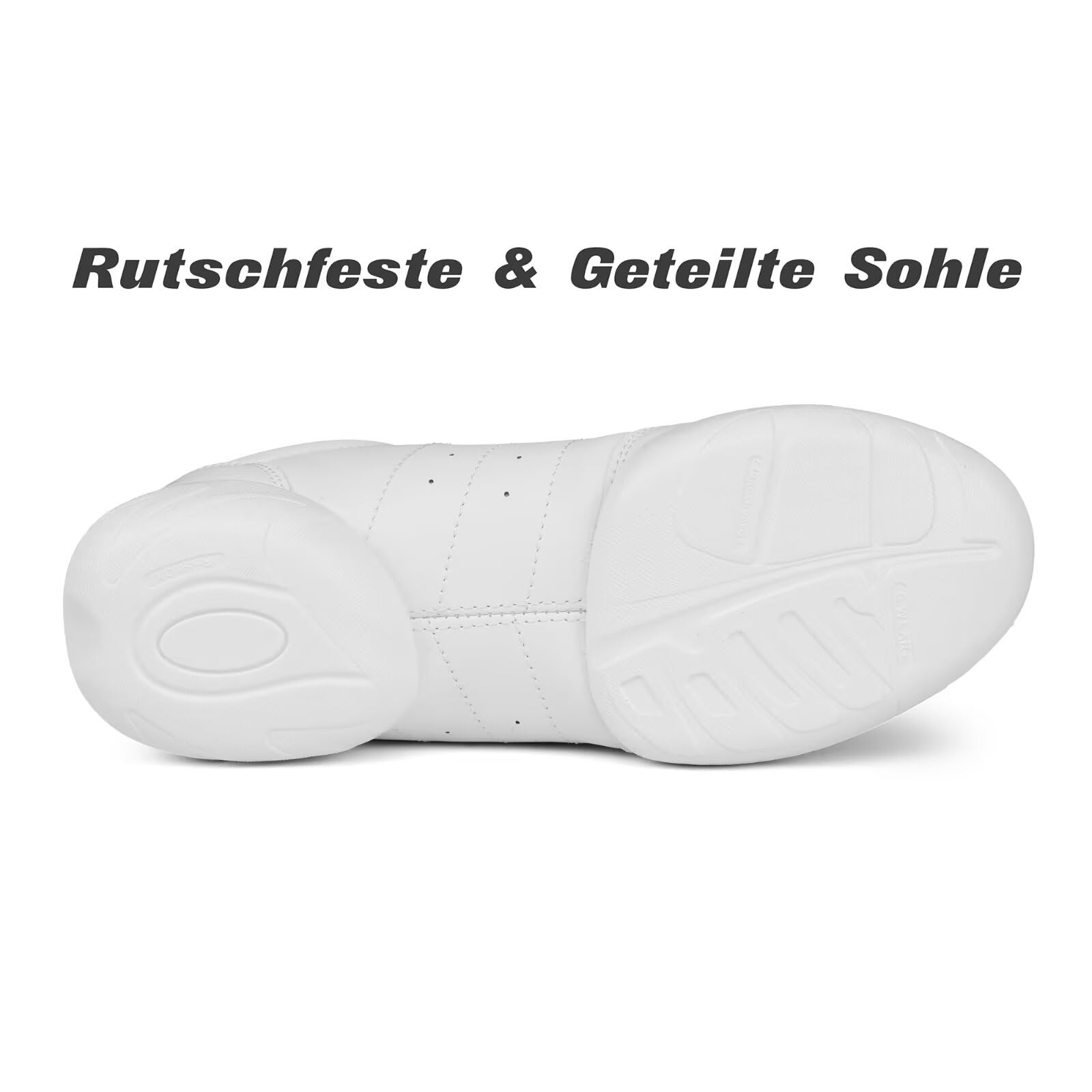 Zapatos de porrista de PU para mujer, suela dividida, zapatos de danza