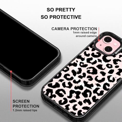 Protection antichoc iPhone 15 léopard noir compatible chargeur MagSafe - 4