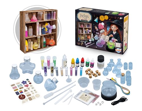 Labo Potions – Kit Scientifique et Créatif Enfant 8+ | Crée 15 Potions Colorées & Scintillantes avec Base Lumineuse, Expériences Magiques, Accessoires et...