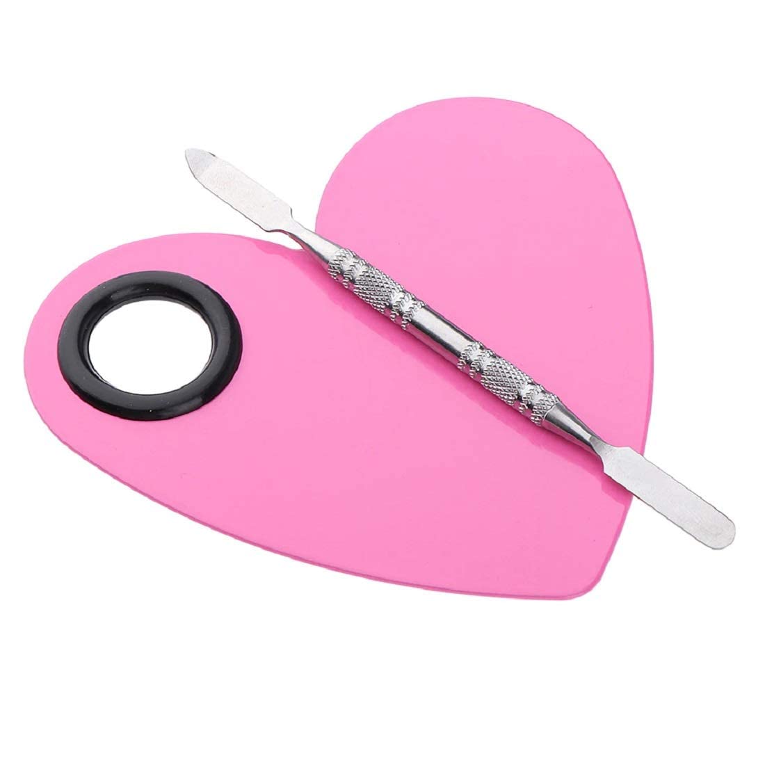 Stainless Steel Heart Shaped Makeup Palette Spatula - Makeup Artist Makeup Enthusiast Tools for Blending Cosmetic Foundation Shades-image-34