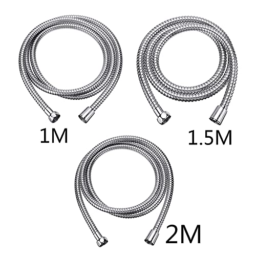 Austausch des Duschschlauchs, Edelstahl-Brauseschlauch, Handbrause, flexibler Brauseschlauch, 1 m/1,5 m/2 m, einfacher DIY-Austausch(1M)