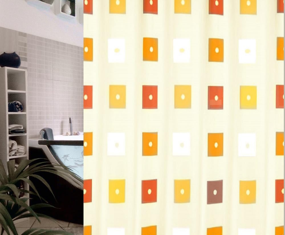 Rideau de douche Leifheit Colin Terra imperméable et lavable en tissu beige