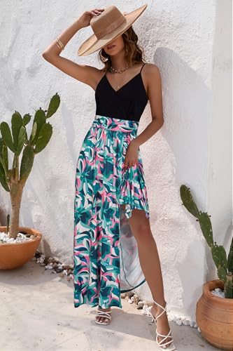 Image of Newshows Women's 2026 Lightweight Summer Wedding Guest Beach Vacation Casual V Neck Split Flowy Maxi Dress