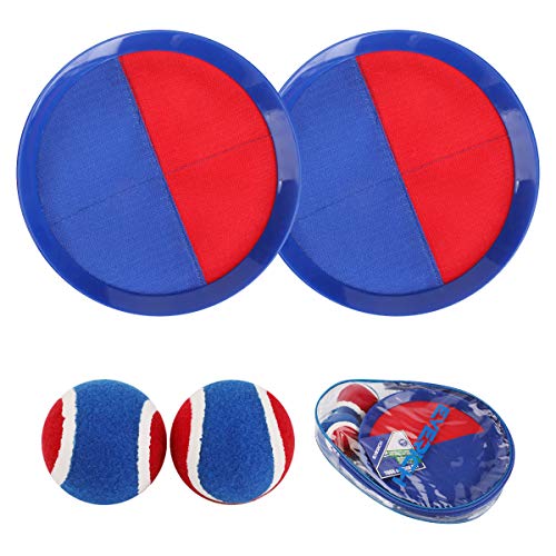 EVERICH TOY Beach Toys Outside Toys for Kids Ages 4-8-Lawn Game Ball Catch Games Paddle Toss-Upgraded Version Outdoor Games Sand Toys for Kids/Family Boys and Girls Gifts(2 Rackets,2Balls,1 Bag)