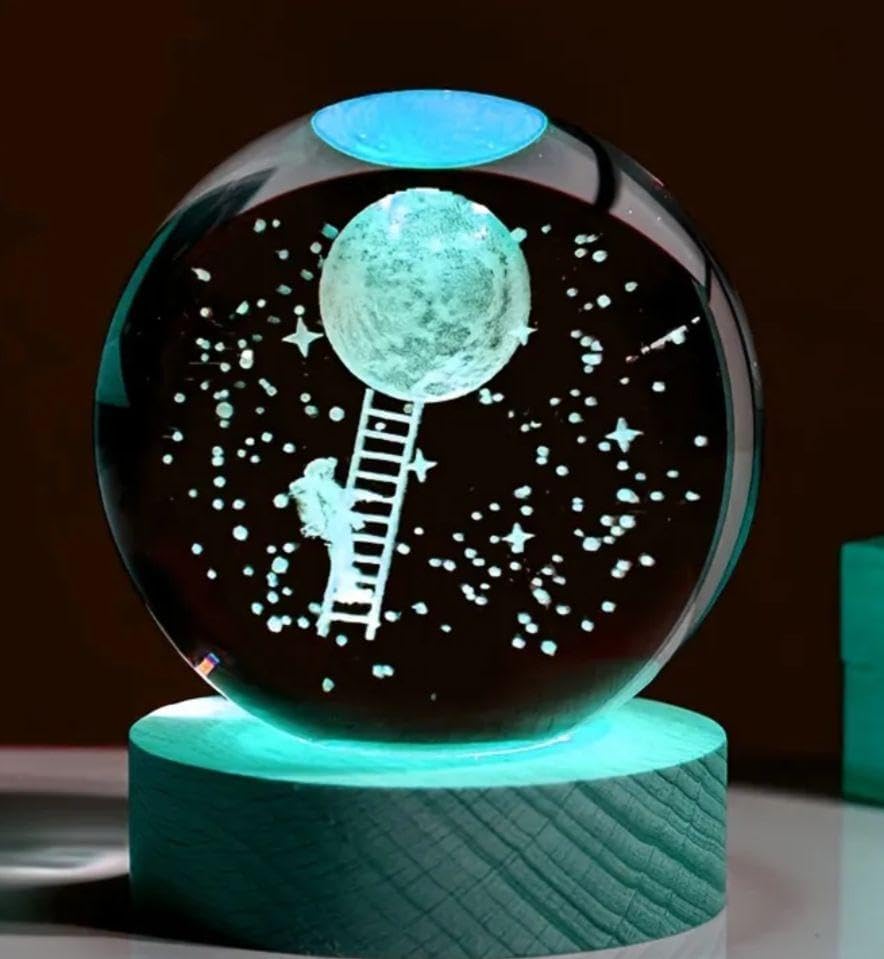 Amazon｜宇宙飛行士 クリスタルボール ガラスボール 3D LEDライト 間接