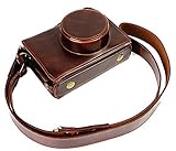 Full Protection Bottom Opening Version Protective PU Leather Camera Case Bag with Tripod Design Compatible For Fuji Fujifilm x100 x100s x100m x100t with Shoulder Neck Strap Belt Dark Brown