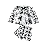 RSRZRCJ Kids Toddler Baby Girl Fall Winter Clothes Long Sleeve Jacket Ruffle Shirt Top Mini Skirt Sh