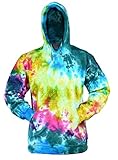 Ezhippie Sudadera con Capucha Tie Dye Colorful para Hombre, S