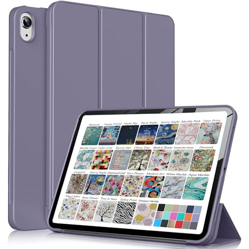 Protection iPad Air 5 nid d'abeille avec veille automatique violette