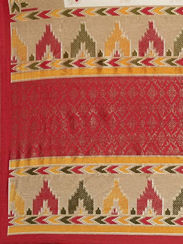 Image of AKHILAM Women's Banarasi Silk Printed Saree With Unstitched Blouse Piece (F013PJ139 Parent)