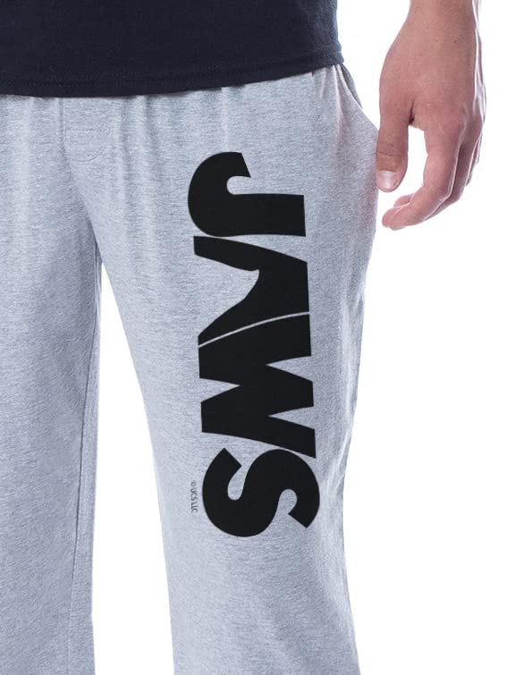 INTIMO Jaws Mens' Classic Film Movie Title Logo Distressed Sleep Pajama Set3