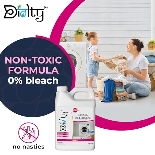 Image of Liquid Detergent 5 Litre, Liquid Detergent for Top Load & Front Load Washing Machine | Suitable For All Fabrics | Eco-friendly, Non-toxic (Pink)
