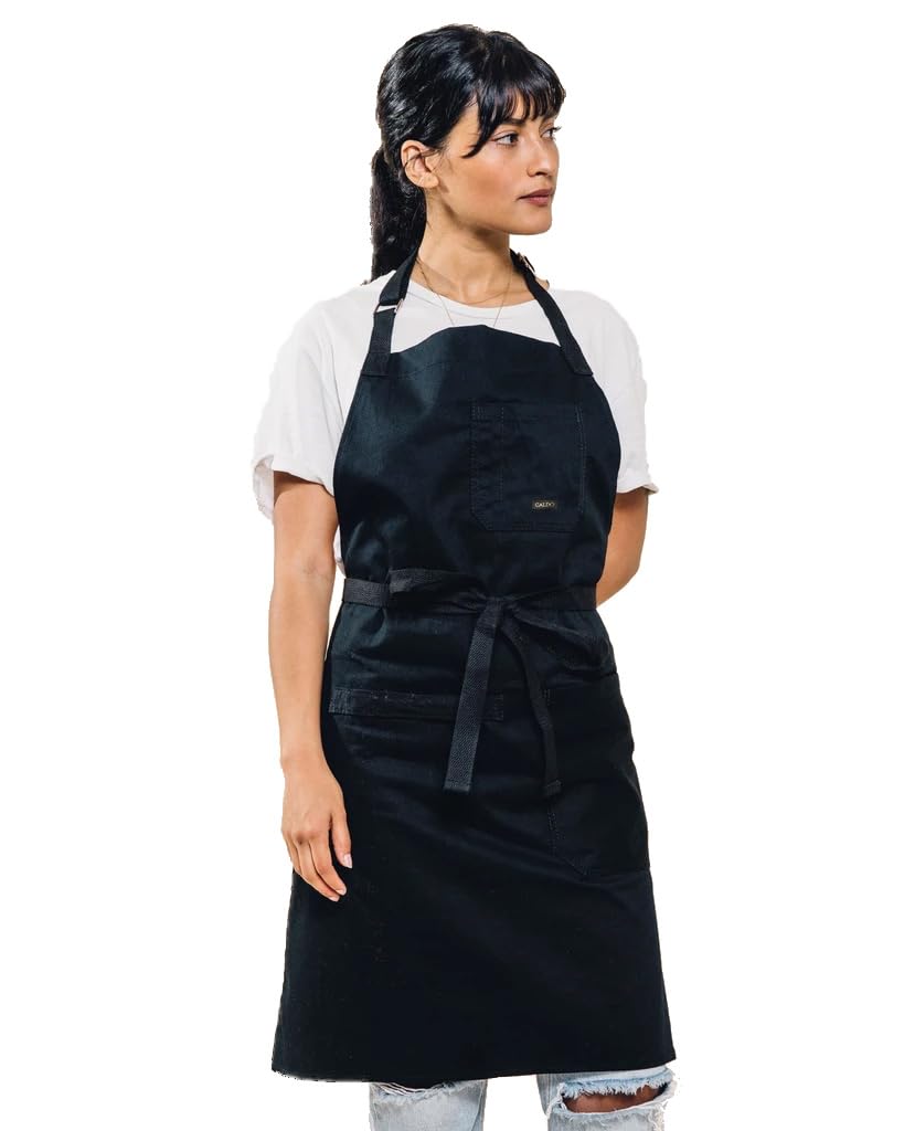 Algodón Delantal de cocina por Abad Fjord – para hombre y para mujer profesional Chef babero Delantal – Correas Ajustables con bolsillos y toalla Loop